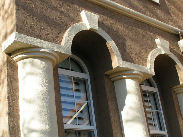 Completed front elevation with accent shutters