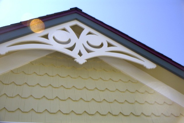 Victorian office building after multi-color restoration