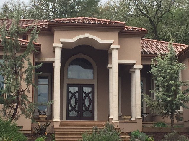 Completed exterior repaint, detail view