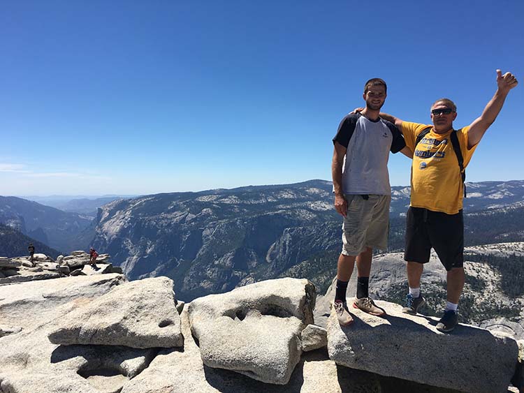 From the Kuzmicki family album — Greg and Adam at the summit of Half Dome